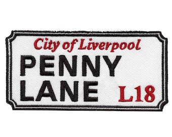 Penny Lane Street Sign Patch British Rock Band Embroidered Iron On EH2