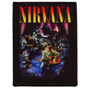 Nirvana Unplugged Fotolapp Grunge Rock Band Sublimerad Stryk-på EH2