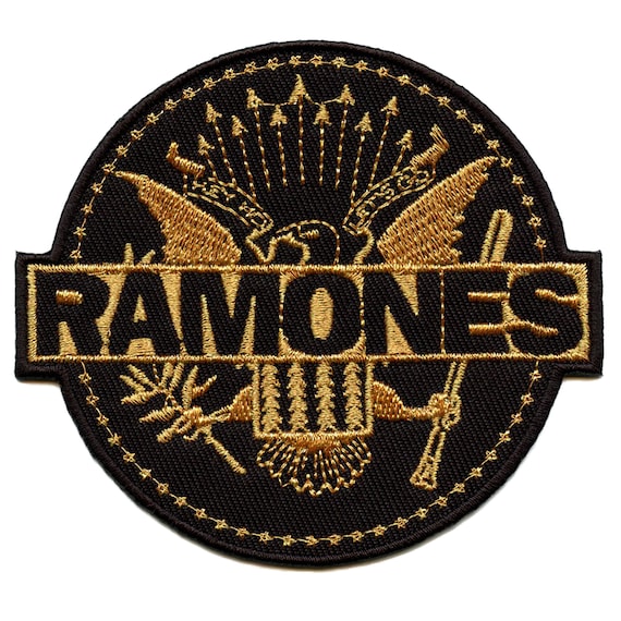 The Ramones Gold Seal Logo Patch Punk Rock Band Embroidered Iron On EG2