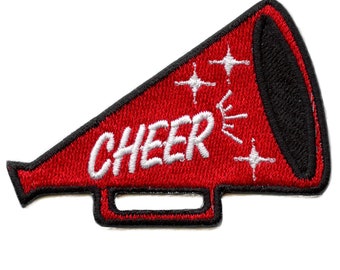 Cheer Megaphone Patch School Cheerleader Spirit Embroidered Iron On AC4