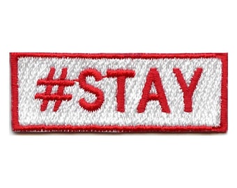 Hashtag stay patch kpop fan hashtag embroidered iron on be2
