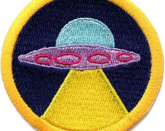 Ufo theory merit badge alien wilderness scout sash patch  iron on embroidered aa3