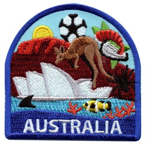Australien resemärke landsmärke känguru broderad stryk-på ae4