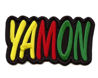 Yamon Script Parche jamaicano Slang Caribe bordado hierro en CD7