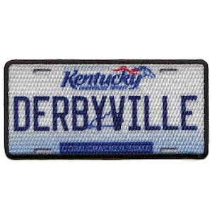 Kentucky State License Plate Patch Derbyville Horse Corn Sublimerad Stryk-på CD6