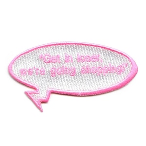 We're going shopping patch word bubble embroidered iron on bd1