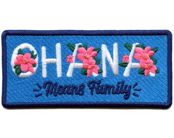 Ohana Means Family Patch Hawaiian Kids Cartoon Embroidered Iron On CE5