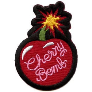 Cherry Bomb Patch Wild Girl Favorite Fruit Embroidered Iron On EB4