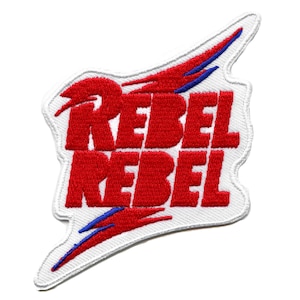 David Bowie Rebel Rebel Patch Icon Bolt Glam Embroidered Iron On EG2