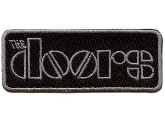 The Doors Script Patch Grey Box Logo Embroidered Iron On GB2