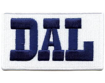 Dal Box Script Patch Dallas Sports Fan Embroidered Iron On CG6