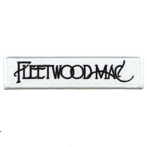 May include: White embroidered patch with the band name "Fleetwood Mac" in black lettering.