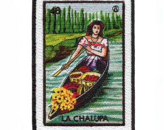La Chalupa 48 Patch Mexican Loteria Card Sublimated Embroidery Iron On CH5
