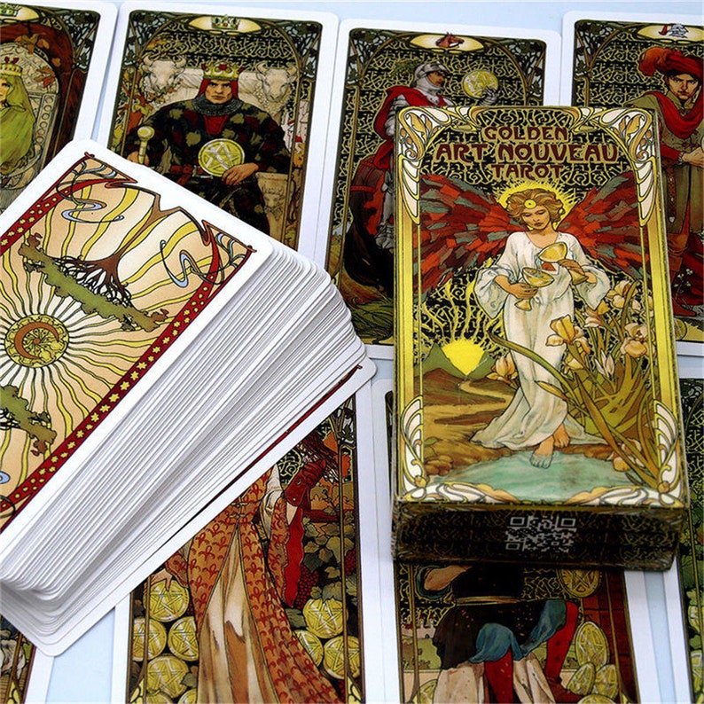 GOLDEN ART NOUVEAU Tarot Card Deck Etsy