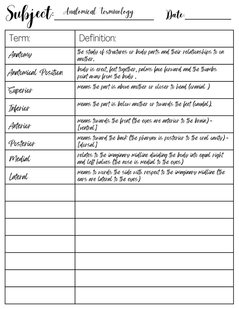 Printable Vocab Sheet Definition Sheet Vocabulary Sheet - Etsy