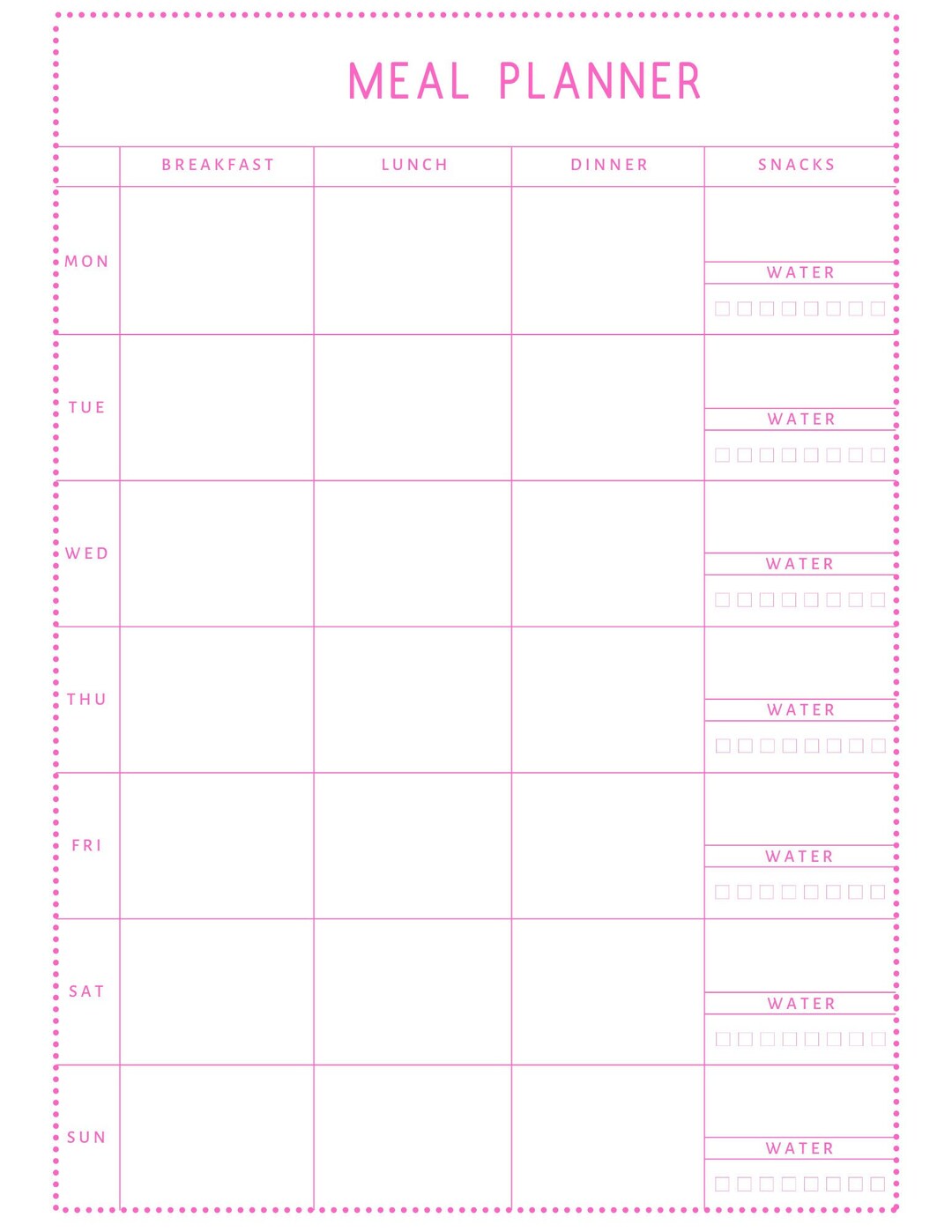 MEAL PLANNER! Meal Tracker Printable, Meal Tracker Download, Fitness ...