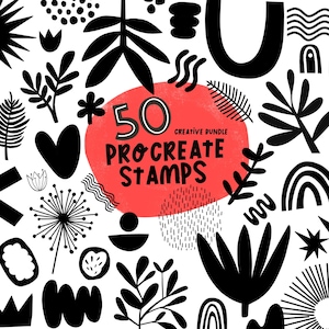 Procreate Abstrakte Briefmarken | Abstraktes Gekritzel Stempel zum stempeln l Stempel zum stempeln l Pinsel zum ausdrucken l Stempel zum ausdrucken l Stempel