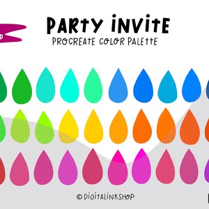 Bold Rainbow Procreate Color Palette: 30 Swatches (Digital Download)