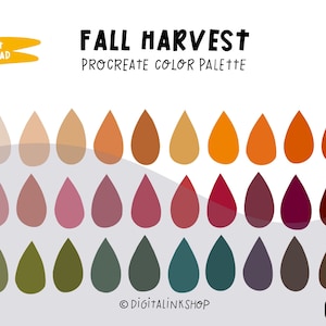 Procreate Color Palette | Fall Color Palette | Procreate Holiday | instant download | Procreate Color Swatches