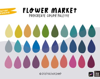 Flower Market Procreate Color Palette: 30 Pastel Swatches (Digital Download)