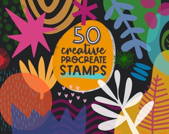 Abstract Procreate Stamps: Whimsical Shapes & Patterns (Digital Download)