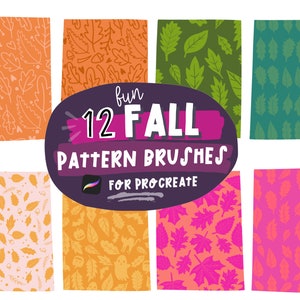 Herbst Blätter Muster: Procreate Pinsel (Instant Download)