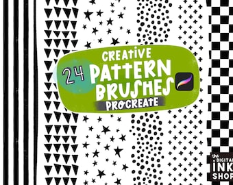 Procreate Pattern Brushes: 24 Texture Stamps (Digital Download)