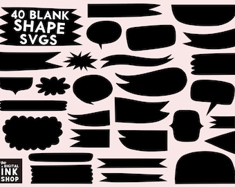 SVG Shapes Bundle: Hand-Drawn Banners and Tags (Digital Download)