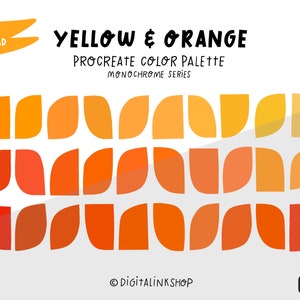 Orange Shades I Procreate Color Palette | Procreate Color Swatches I Procreate brushes I Orange Hues I Paint Palette
