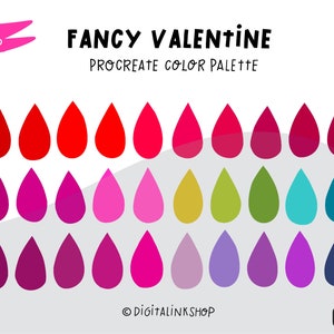 Valentine Procreate Color Palette: 30 Pink Hues (Digital Download)