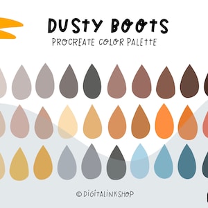 Procreate Color Palette | Fall colors | Procreate Color Swatches | Instant download | Cowboy southwest palette | Dusty Boots