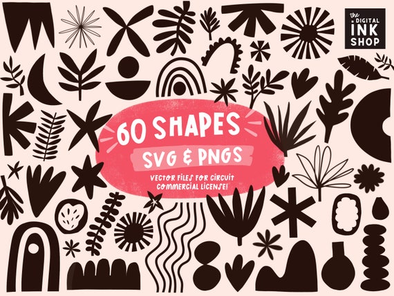 Boho Abstract Shapes SVG Bundle: Organic Vector Clipart (Digital Download)