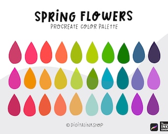 Spring Flowers Procreate Color Palette: Pastel Swatches (Digital Download)