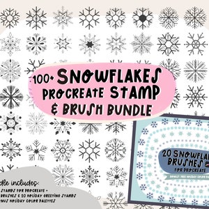Procreate Snowflake brushes | Procreate Christmas stamps | Procreate brushes | snowflake brushes | Snowflake stamps