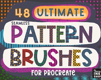 Procreate Pattern Brush Bundle: 48 Abstract Texture Brushes (Digital Download)