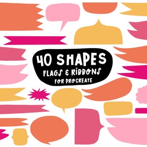 Procreate Stamps: Flags, Banners, Borders - 40 Brush Set