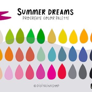 Summer Dreams Procreate Color Palette | Procreate Color Swatches | Instant download | Trendy Color palette | Neutral Color Palette