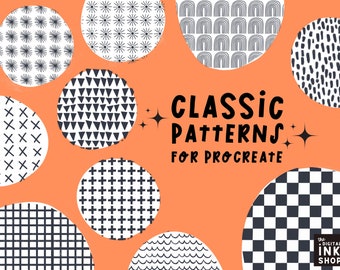 Procreate Pattern Brush Set: Classic Backgrounds, Grids, Lines