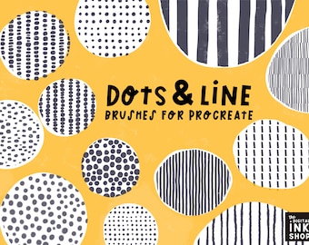 Dots and Lines Procreate Brush Set: Texture & Pattern Bundle