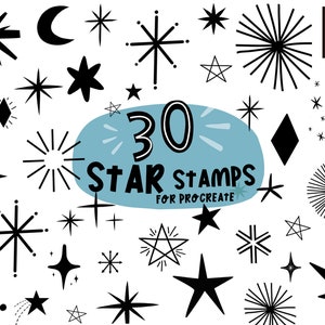 Procreate Star Stamps | Procreate Stamps | Procreate Brushes | Procreate Shapes | Procreate tools | Procreate bundle