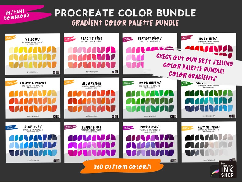 Pro Create Spring Color Palette Spring Flowers Procreate Color Palette: Pastel Swatches (digital ...