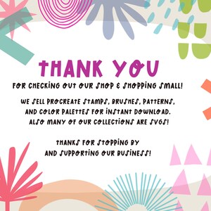 May include: Thank you for checking out our shop & shopping small! We sell Procreate stamps, brushes, patterns, and color palettes for instant download. Also many of our collections are SVGs! Thanks for stopping by and supporting our business! The Digital Ink Shop.