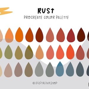 Procreate Color Palette | Rust colors | Procreate Color Swatches | Instant download | Thanksgiving color palette