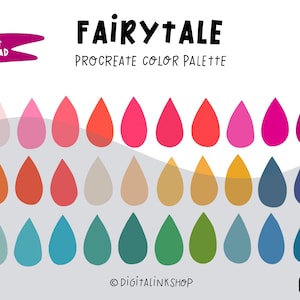 Fairy Tale Procreate Color Palette: 30 Bold Rainbow Swatches (Digital Download)