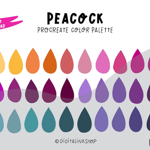 Procreate Color Palette | Procreate Color Swatches | Bold Colors | Instant download | iPad procreate colors
