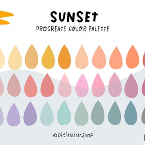 Sunset Procreate Color Palette | Procreate Color Swatches | Instant download  | Neutral color Palette
