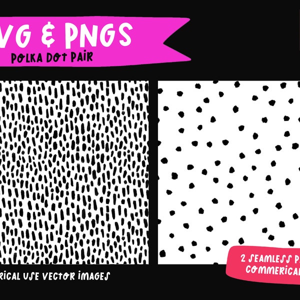Polka Dot SVG Bundle | Polka Dot seamless pattern SVG l 2 background patterns | SVG files | Instant Download | Cute polkadot backgrounds