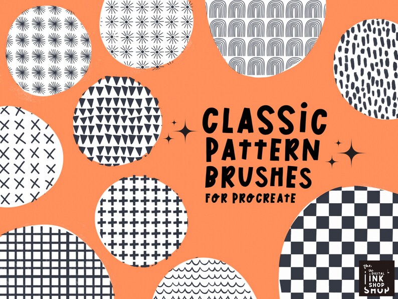 Procreate Pattern Brush Bundle Star Backgrounds Dots & - Etsy