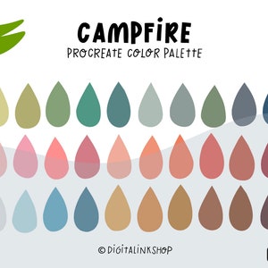 Procreate Color Palette | Campfire colors | Procreate Color Swatches | Instant download  | Camping, hiking, outdoor Palette