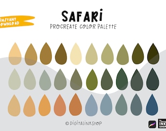 Procreate Color Palette | Procreate Color Swatches | Safari theme l Neutral color Palette l Instant download